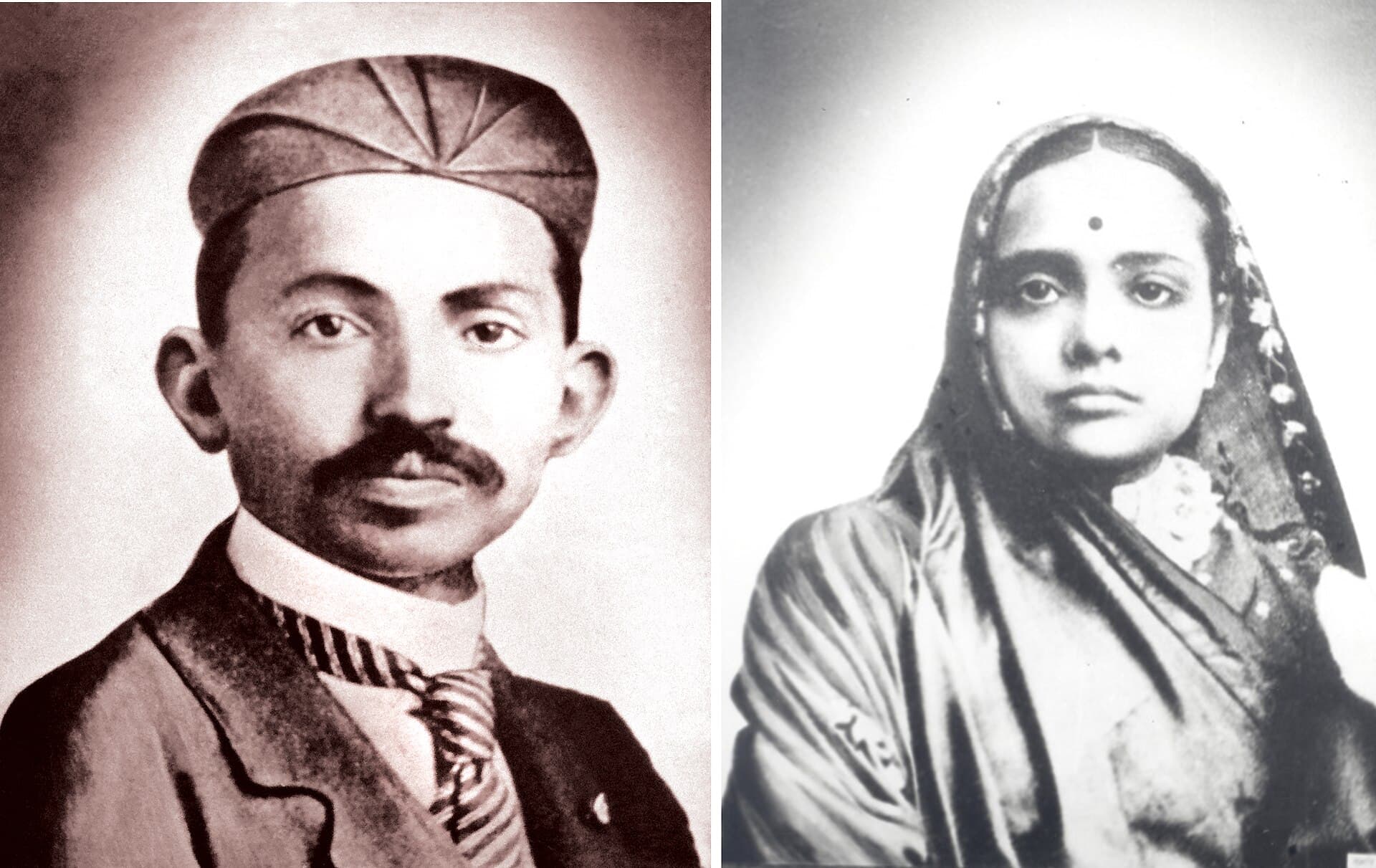 M. K. Gandhi with Kasturba during his years as an attorney in South Africa, 1902