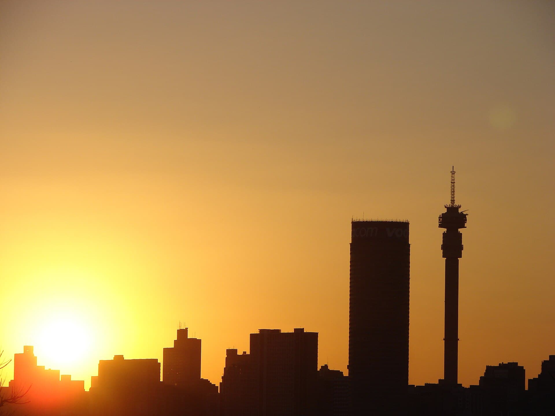 The Johannesburg skyline at night